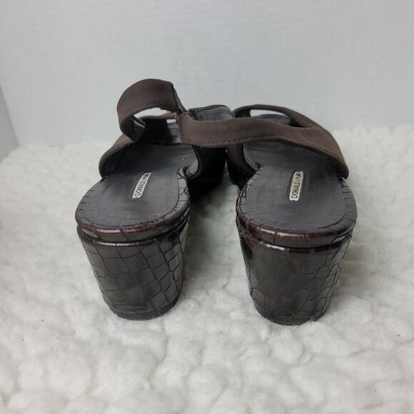 Donald J. Pliner King2 Women's Shoes Size 8.5 Brown Croco Peep Toe Platform - Picture 4 of 9